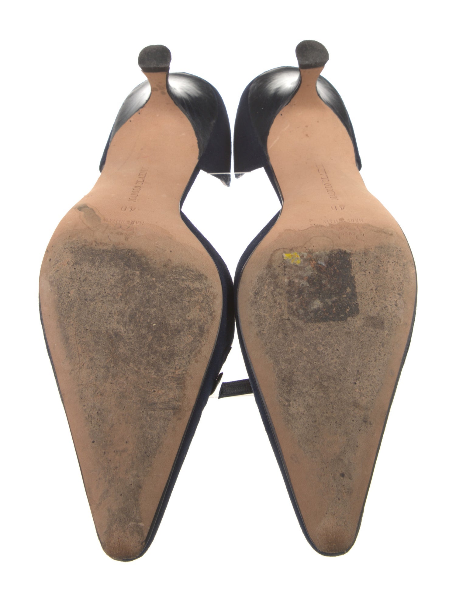 Manolo Blahnik Suede Bow Accents D'Orsay Pumps